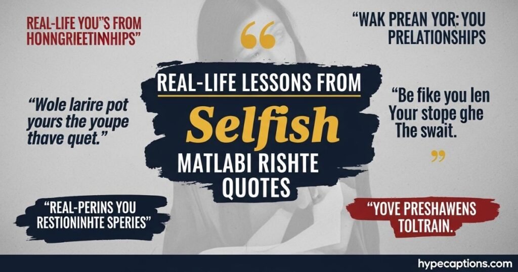 Real-Life Lessons From Selfish Matlabi Rishte Quotes