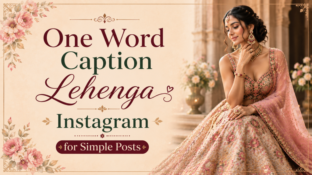 one-word-caption-lehenga-instagram-for-simple-posts